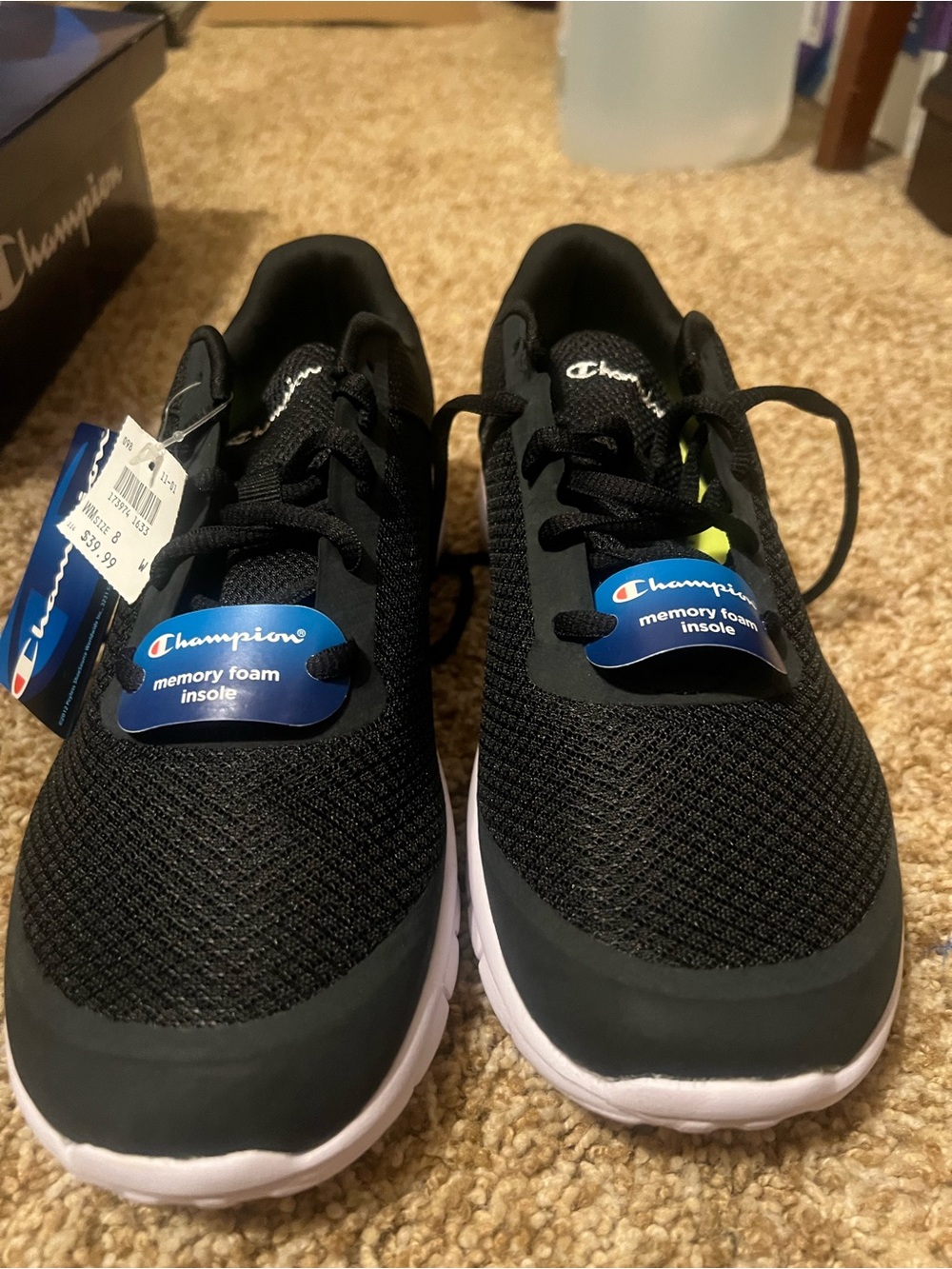 NIB Women’s Champion Black Athletic Sneakers with White Soles Size 8 Wide